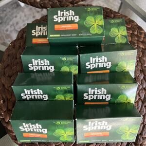 9 Irish Spring Bar Soaps Old Formula No Linseed 3.7 oz Bars Sealed